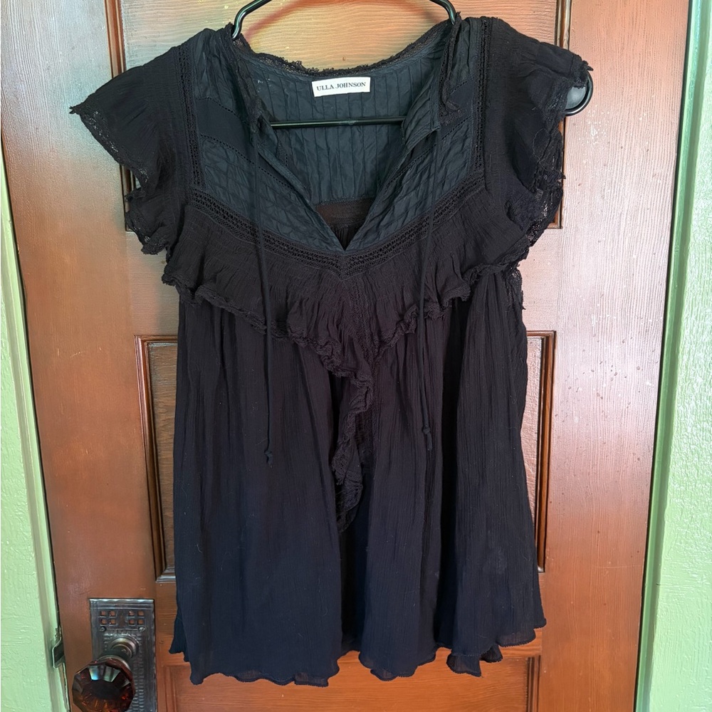 ULLA JOHNSON DESIGNER LACE BABYDOLL TOP
